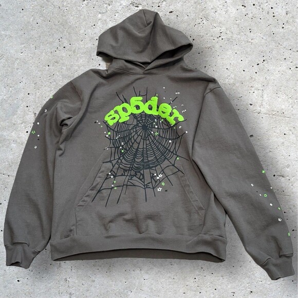 Sp5der Men's Hoodie Slate Grey XL Spider Worldwide - Picture 1 of 5